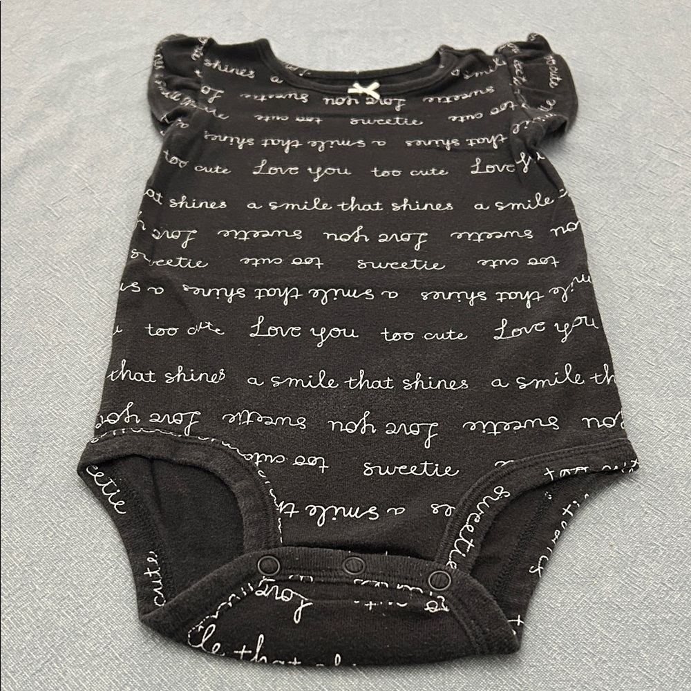 Carter's Black Bodysuit with White Script
